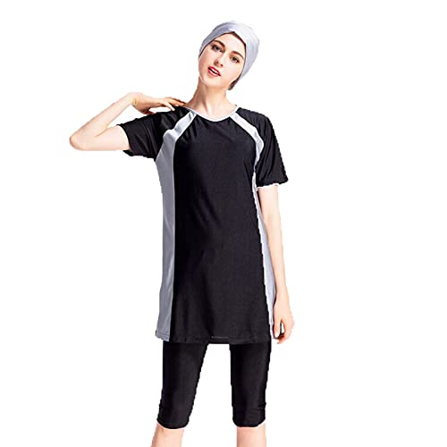 keephen Kurzärmlige Kurze Hose Burkini Muslim Swimwear 3-teiliges Set Plus Size islamisch Badeanzug Truthahn Damen Beachwear mit Hijab von keephen