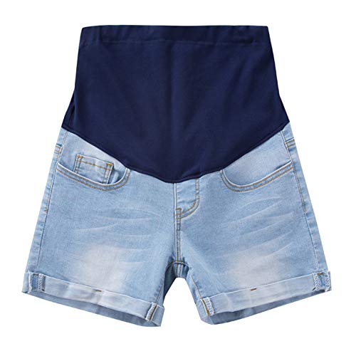 keephen Mutterschaft Jeans Shorts für Schwangere Frauen - Beiläufig Over Bump Kurze Hosen Schwangerschaft Denim Shorts Umstandsmode von keephen