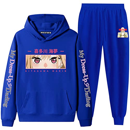keephen My Dress Up Darling Trainingsanzug für Unisex Anime Cosplay Kostüm Kitagawa Marin Print Hoodie Jogginghose Set Harajuku Zweiteiler Sportwear von keephen