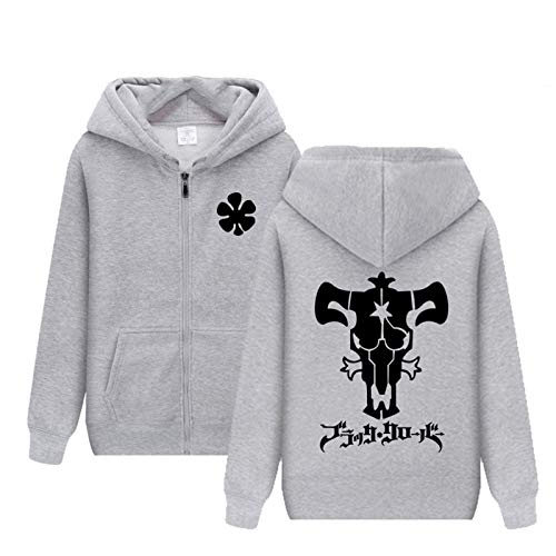 keephen Unisex Anime Black Clover Langarm Kapuzenpullover The Black Bulls Asta Lässige Reißverschluss Sweatshirts von keephen