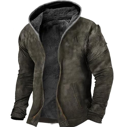 keephen Winter Herren Kapuzensweatshirt lässig vielseitig, lockere Plüsch und Dicke Reißverschlussjacke keephen Winter Herren Kapuzensweatshirt lässig vielseitig, lockere Plüsch und Dicke Reißverschlussjacke von keephen