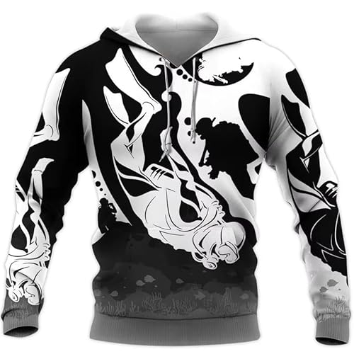 keephenDE Männer Hoodie Tauchen Muster 3D gedruckt Frauen mit Kapuze Sweatshirt Lange Ärmel lässig Pullover von keephenDE