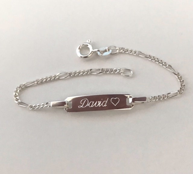 Kinderarmband 925 Silber - Taufschmuck Taufgeschenk Armband Namensarmband Geburt Engel Gravur Initialie von keepmeinmindshop