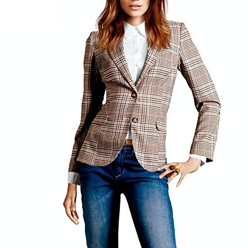 British Classic Plaid Blazer Damenmode Gepatcht Ellenbogen Anzug von keepmore