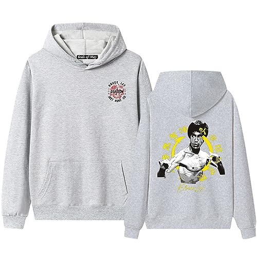 Bruce Lee Hoodie Sweatshirts für Herren Kung Fu Martial Art Bruce Lee 3D-Gedruckter Pullover Kapuzensweatshirt Kordelzug mit Tasche von keepmore