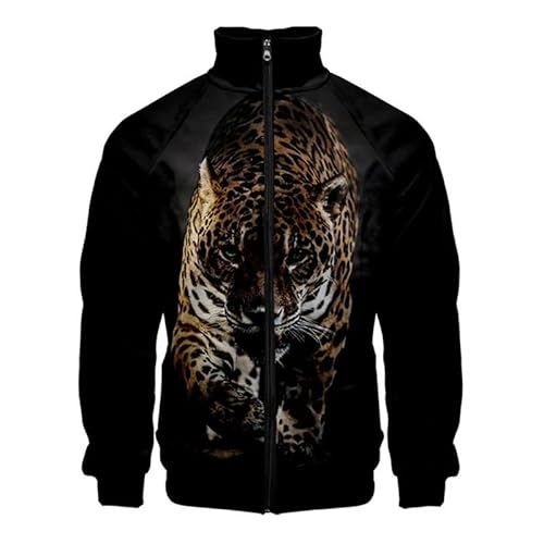 Herren Tiger 3D Gedruckte Jacke mit durchgehendem Reißverschluss Leichte Bomberjacken Leichte Trainingsjacke Lässige Windjacke Outdoor Street Mode Mantel von keepmore