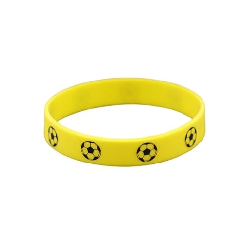 keepmore 10 Stück Fußball Armband für Männer Frauen Cooles personalisiertes gewebtes Handgelenk Fußball Silikon Armbänder Weiche Gummiarmbänder Party Supplies von keepmore