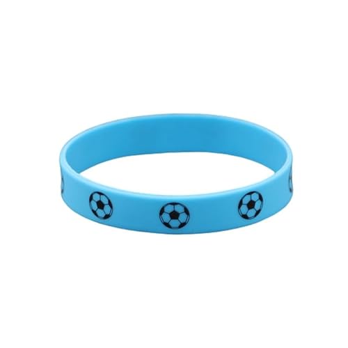 keepmore 10 Stück Fußball Armband für Männer Frauen Cooles personalisiertes gewebtes Handgelenk Fußball Silikon Armbänder Weiche Gummiarmbänder Party Supplies von keepmore