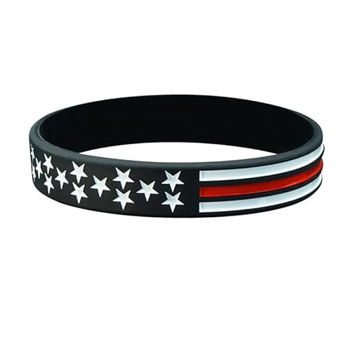 keepmore Amerikanische Flagge Gummiarmbänder 10 Stück USA Unabhängigkeitstag Silikonarmbänder Farbige Stretch-Armbänder Armbänder für die Party am 4. Juli von keepmore
