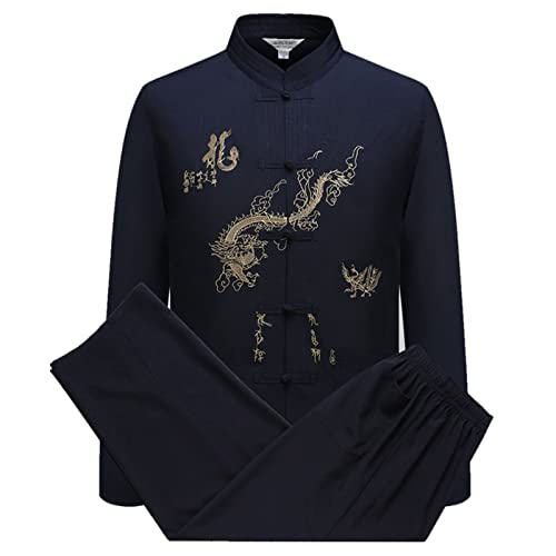 keepmore Chinesisch Kleidung Tang Anzug - Traditionell China Ancient Kostüm Kampfkunst Tangzhuang Kung Fu Lange Ärmel/Kurzarm Jacke Anzug Hemd Outfit Uniform für Herren von keepmore