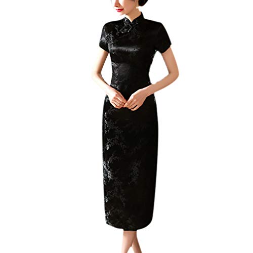 keepmore Chinesisch Stil Qipao für Damen, Langes Kleid Plus Size Cheongsam Abendkleid Qipao für Hochzeit von keepmore