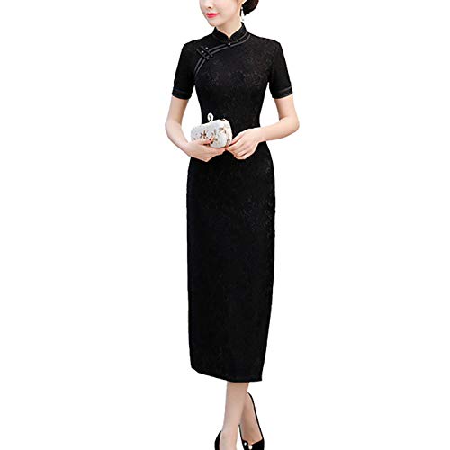 keepmore Damen Schnüren Cheongsam 3/4 Hülse Qipao Kleid Elegant Chinesisch Stil Kleid von keepmore