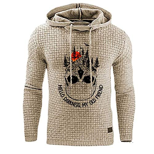 keepmore Hello Darkness My Old Friend Herren Lustige Hoodie Skull Print Pullover Sweatshirt von keepmore