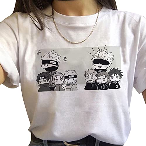 keepmore Jujutsu Kaisen Anime T-Shirt Gojo Satoru Charakter bedrucktes Muster Sommer Kurzarmoberteile von keepmore