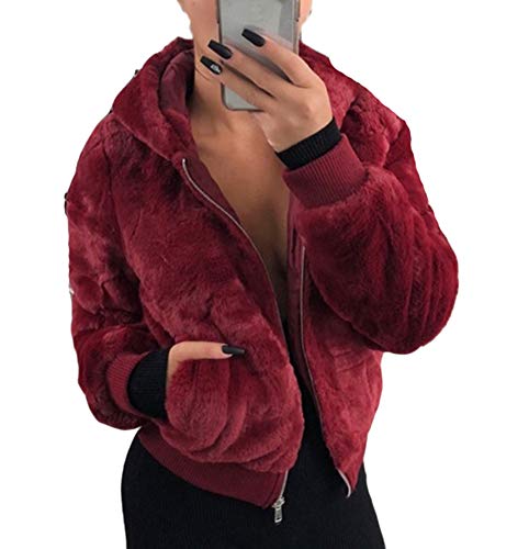 keepmore Mode Plüsch Hoodies Womens Soft Teddy Fleece Kapuzenpullover Hoody Jacke Mantel von keepmore