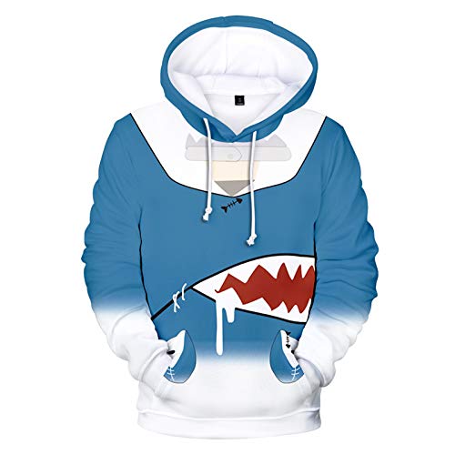 keepmore Unisex Anime Virtueller Anker Gawr Gura Lässig Langarm 3D Kapuzenpullover Gawr Gura Cosplay Sweatshirts von keepmore