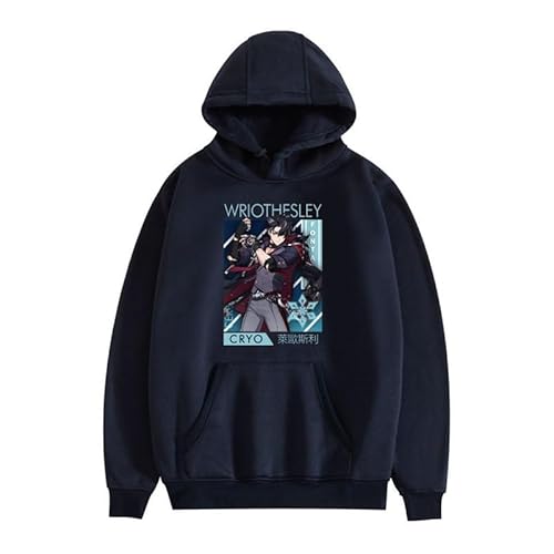 keepmore Unisex Genshin Impact Hoodie Wriothesley Cosplay Kostüm Langarm Pullover Sweatshirt Sportbekleidung mit Kängurutasche von keepmore