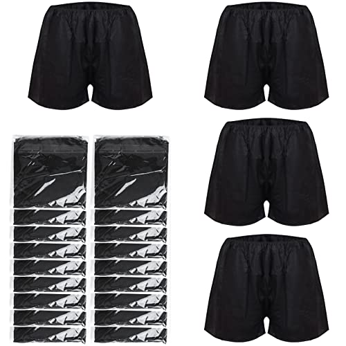 kekafu 50 Stück Professionelle Salon Herren Boxershorts Einweg Herren Shorts Unterwäsche Einweg Herren Boxershorts Einweg Spa Unterwäsche, Schwarz von kekafu