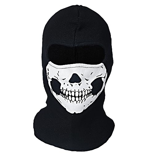 keland Anonymous Sturmhaube Vollgesichtsmaske Balaclava Ghost Sturmmaske Motorradmaske für Halloween Cosplay (Schwarz-2) von keland