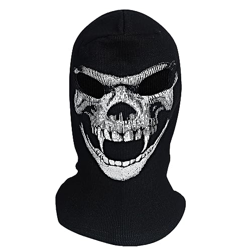 keland Ghost Maske Call of Duty Totenkopf Sturmhaube Balaclava Sturmmaske für Halloween Cosplay/Radfahren/Motorrad (Schwarz-3) von keland