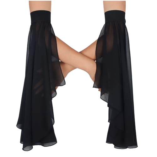 keland Gothic Hexe Armstulpen Chiffon Hxenärmel Vampir Handschuhe Halloween (X-Schwarz) von keland