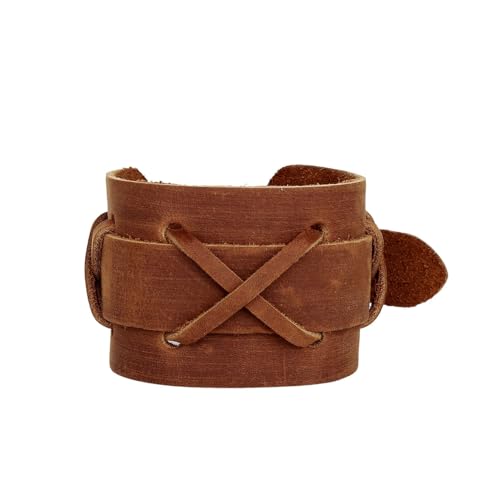 keland Wikinger Leder Manschetten Armband Lederarmband Handgelenkband für Frauen Männer (Braun) von keland