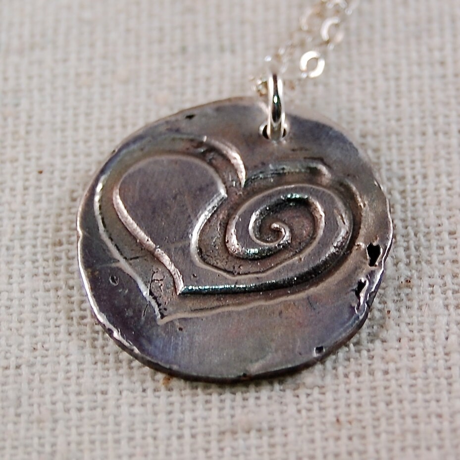 Personalisierte Collier, Halskette Mutter, Pmc Metal Clay Herz, Feine Silber Personalisierte Collier, Halskette Mutter, Pmc Metal Clay Herz, Feine Silber von kellymaekreations
