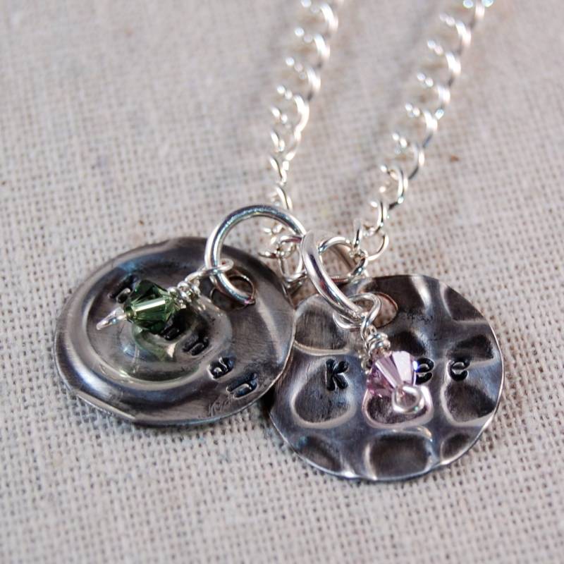 Personalisierte Halskette, Mütter Collier, Sterlingsilber, Personalisierte Anhänger, Halskette Sweetheart Personalisierte Halskette, Mütter Collier, Sterlingsilber, Personalisierte Anhänger, Halskette Sweetheart von kellymaekreations