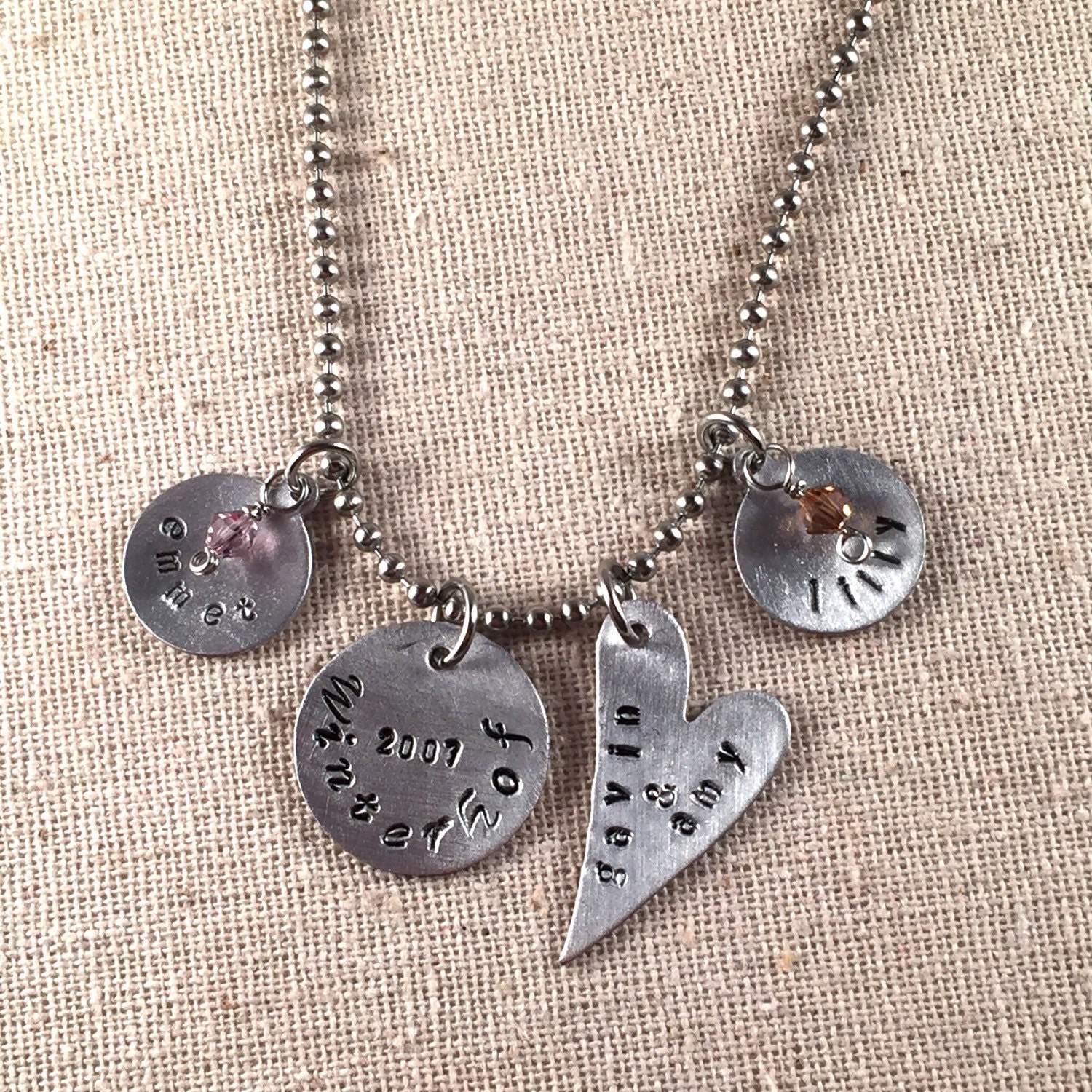 Personalisierte Halskette Mutter Schmuck Familie Geburtsstein Personalisierte Halskette Mutter Schmuck Familie Geburtsstein von kellymaekreations