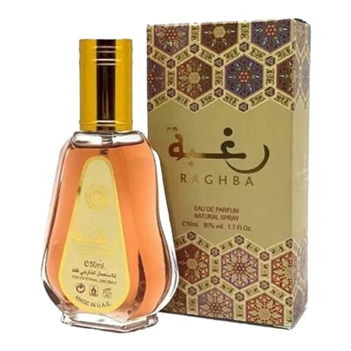 Lattafa Raghba Eau de Parfum, UAE, arabisches Parfum-Oud, Moschus, Vanille, 50 ml, Arabic Perfume Oriental Raghba Parfüm |Parfüm Set Raghba Lattafa Eau de Parfum von kelno