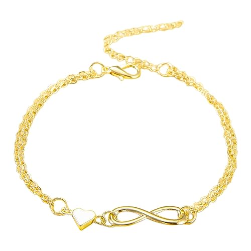Maciun Damen Armbänder | Herz Infinity Charm Freundschaft Schmuck | Infinity Herz Schmuck Kollektion | Herz Symbol Charm Link Armband | Tragbares Herz Charm Link Armband Geschenk für Geburtstag, Refer von keloppasit