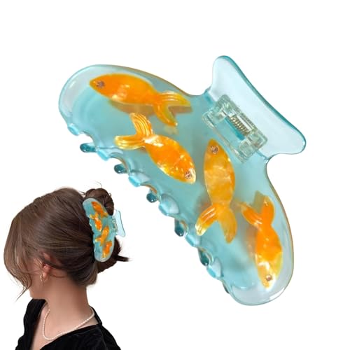 keloppasit Mode Haarklaue für Frauen, Neuheit Fischtankhaarclip | Acetat Funny Fish Claw Clip,Sicherung von Krabbenklemmen, Frisur Barrette, Styling -Kopfschmuck -Werkzeug für dicke dünne Frisuren von keloppasit