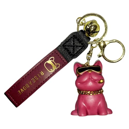 kengee Schlüsselanhänger Hund Auto Personalisiert Leder Autoschlüsselanhänger Autoschlüssel Autoanhänger Kuscheltier Anhänger Reflektoren Autospiegel Coole Schlüsselbund Car Deko Keychain Lustig von kengee