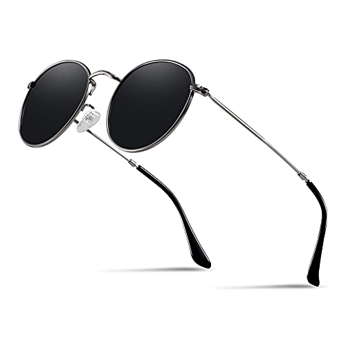 kennifer Unisex Runde Sonnenbrille, Polarisierte UV400 Schutzkreis Retro Steampunk Sonnenbrille für Männer und Frauen von kennifer