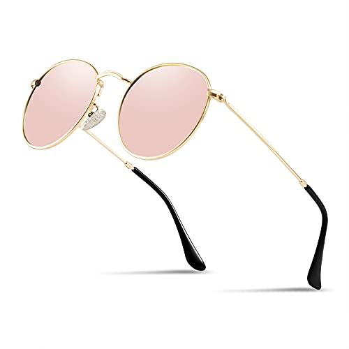 kennifer Unisex Runde Sonnenbrille, Polarisierte UV400 Schutzkreis Retro Steampunk Sonnenbrille für Männer und Frauen von kennifer