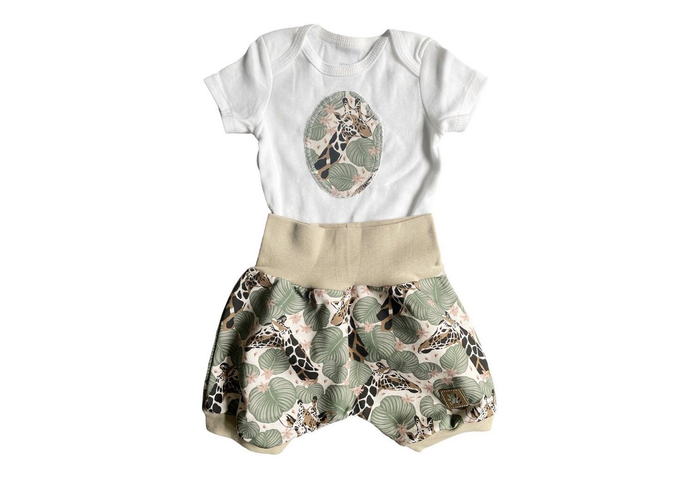 kennydoo Body & Shorts Kinder- Baby Set Giraffe" grün/beige (2 teilig) mit niedlichem Design" von kennydoo