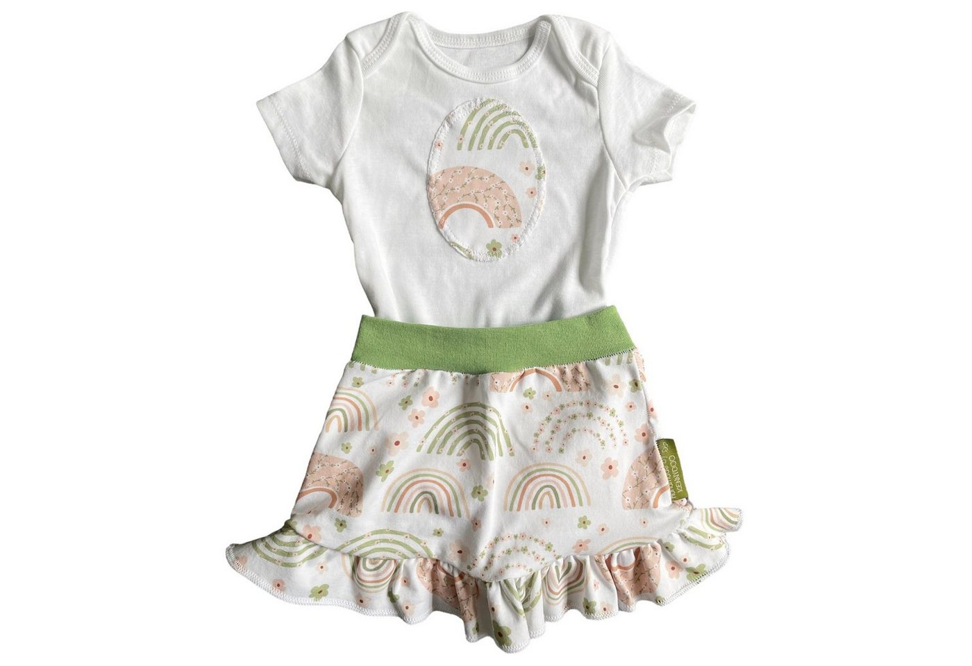 kennydoo Shirt & Rock Kinder- Baby Set Regenbogen" pastell (2 teilig) Body & Rock mit Rüsche, Handmade by Kennydoo" von kennydoo