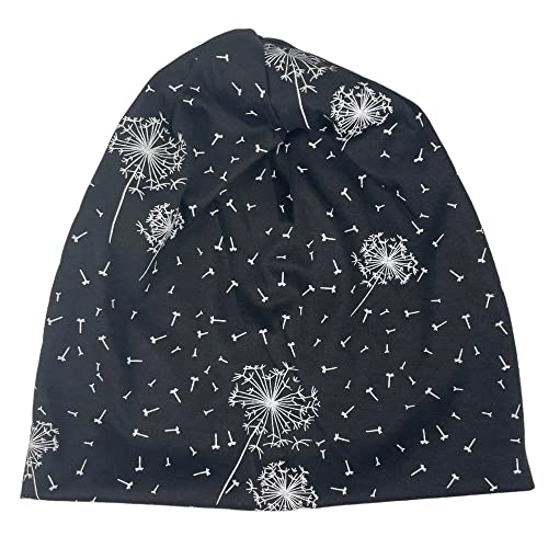 kennydoo Slouch Beanie Pusteblume/Damen Herren Kinder Jersey Mütze/Chemo Kopfbedeckung (schwarz) von kennydoo