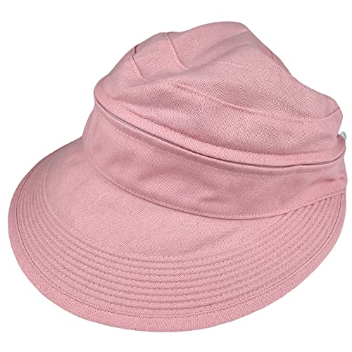 kennydoo Sonnenhut aus Leinen I 2in1 Visor Cap I Sonnencap I Basecap & Sonnencap in Einem I Unisex (rosa) von kennydoo