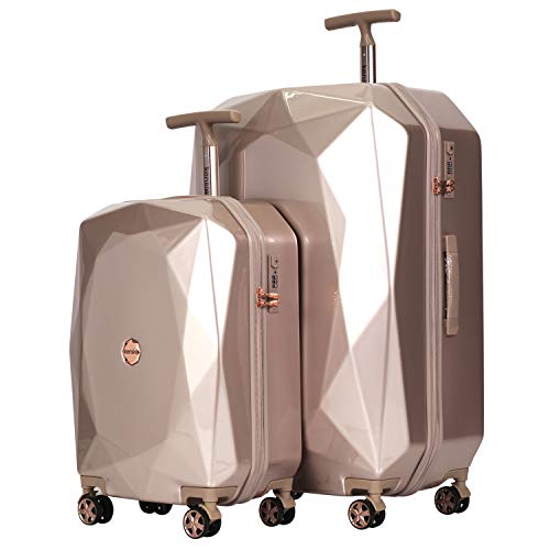 kensie Damen Edelstein-Gepäck-Set, Roségold, 20-Inch Carry-On, Edelstein-Gepäck-Set von kensie