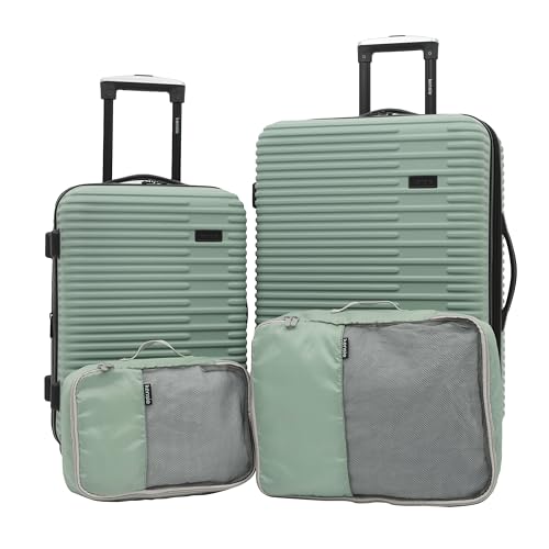kensie Hillsboro Damen 4-teiliges Gepäck- und Reisetaschen-Set, Grüner Granit, Hillsboro 4-teiliges Gepäck- und Reisetaschen-Set von kensie