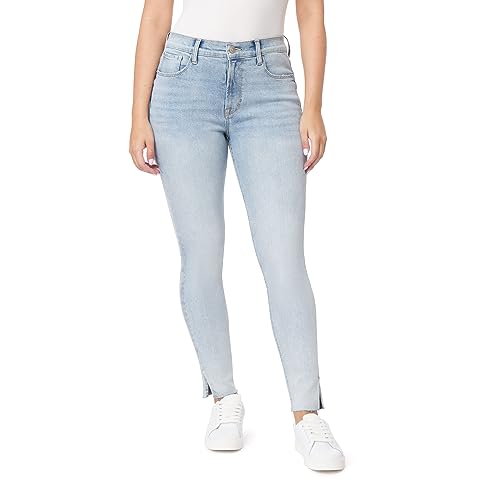 kensie Jeans für Damen, hohe Taille, Skinny Raw Edge Saum, 71,1 cm Innennaht, Größen 34-44, Pace Wash, 42 von kensie