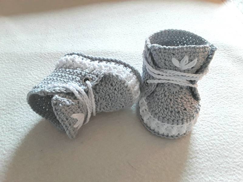 Babyschuhe/ Turnschuhe Gehäkelt Baumwolle Geschenk Zur Geburt Taufe Unisex Mädchen Junge von keresk