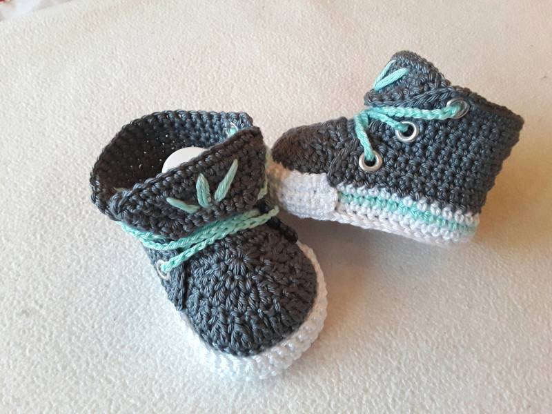 Babyschuhe/Turnschuhe Gehäkelt Geschenk Zur Geburt Taufe Mädchen Jungen Sneaker von keresk