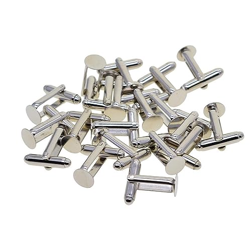 kesurpae Haltbare 8 mm leere runde Cabochon Manschettenknopf Fassungen, 20er Pack für selbstgemachte formelle Manschettenknöpfe von kesurpae