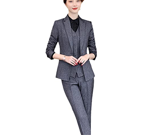 keusyoi 3-teiliges Set für Damen, Weste, Blazer, Jacke und Hose, Anzug, Büro, Damen, formelle Arbeitskleidung von keusyoi