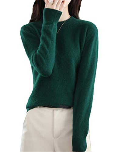 keusyoi Damen Nerz Kaschmir Pullover Winter Damen Rundhals Pullover Casual Solid Pullover Basic Wolle Pullover Tops von keusyoi