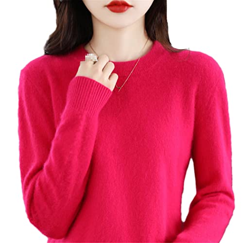 keusyoi Damen Nerz Kaschmir Pullover Winter Damen Rundhals Pullover Casual Solid Pullover Basic Wolle Pullover Tops von keusyoi