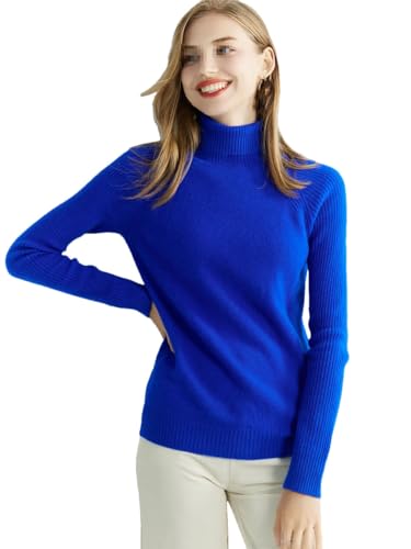 keusyoi Damen Strickpullover 100% Merinowolle Rollkragenpullover Langarm Pullover Pullover Pullover Herbst Winter Kleidung, blau, 32 keusyoi Damen Strickpullover 100% Merinowolle Rollkragenpullover Langarm Pullover Pullover Pullover Herbst Winter Kleidung, blau, 32 von keusyoi