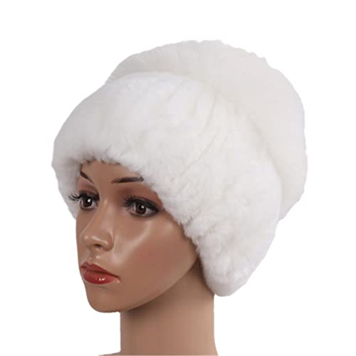 keusyoi Damen Winter Luxus Pelzmütze Strickmütze Fellmütze Fellmützen Damen Warm Fell Beanies Mütze von keusyoi